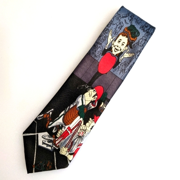 Madd Magazine Fabric VTG Boston Red Sox Baseball Umpire Men's Neck Tie - Picture 2 of 4